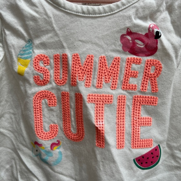 The Children’s Place 18-24M Summer Cutie White and Orange Girls Tank Top - Picture 2 of 4